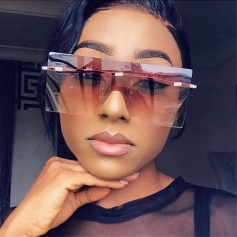 Luxury Oversized Rectangle Sunglasses