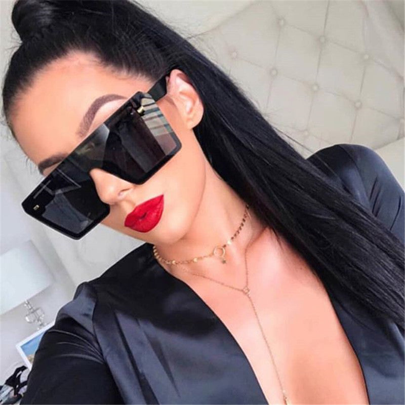 Vintage Oversized Rimless Square Sunglasses